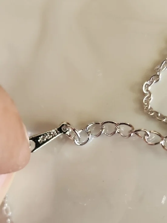 18KRGP Silver Necklace with Purple Crystal Pendant - Picture 2 of 2